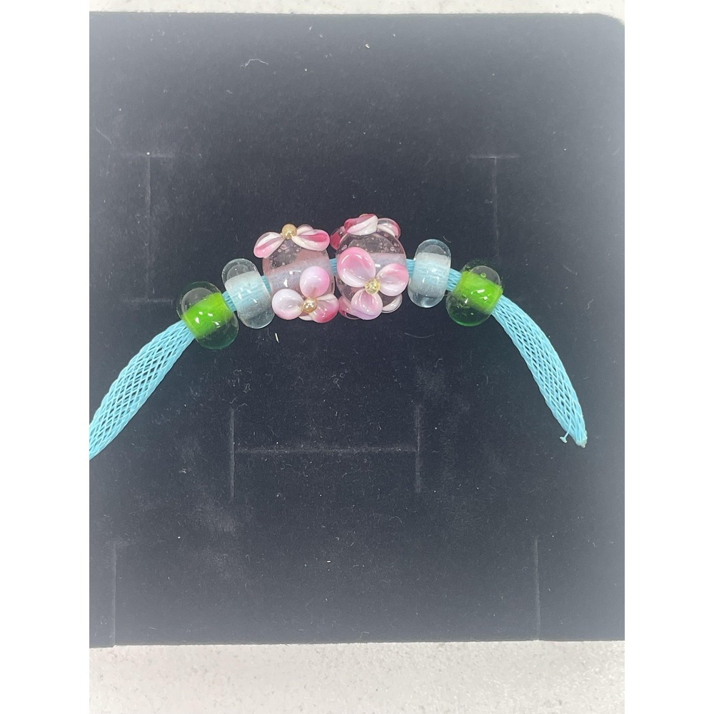 Artist Made Glass Beads Natalie Zhitomyrsky Pastel Lampwork Floral 12mm 7pc